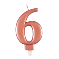 Candle Number 6 Rose Gold